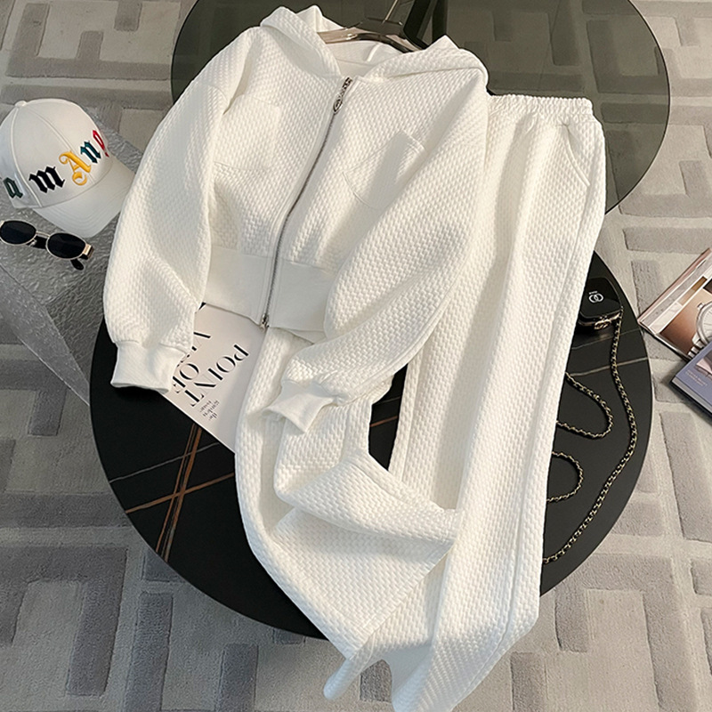 Autumn New 2026 Hooded Sweatshirt Wide-Leg Pants Two-Piece Korean Style Loose Slimming Casual Fashion Suit for Women Autumn New 2026 Hooded Sweatshirt Wide-Leg Pants Two-Piece Korean Style Loose Slimming Casual Fashion Suit for Women