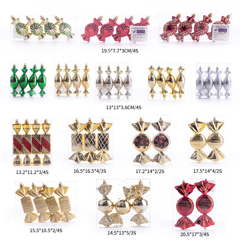 Yazi Navidad de simulación de galvanoplastia de color colgante de dulces de Navidad regalos de piruitas de vacaciones de niños adornos divertidos