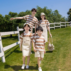 2024 Mother and Daughter/Mother and Son Summer Casual Outfits, Stylish Summer Leisure Wear for Family of Four, Fashionable Household Summer Set