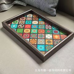 工厂批发 木制装饰托盘波西米亚风20*30茶盘果盘首饰托盘
