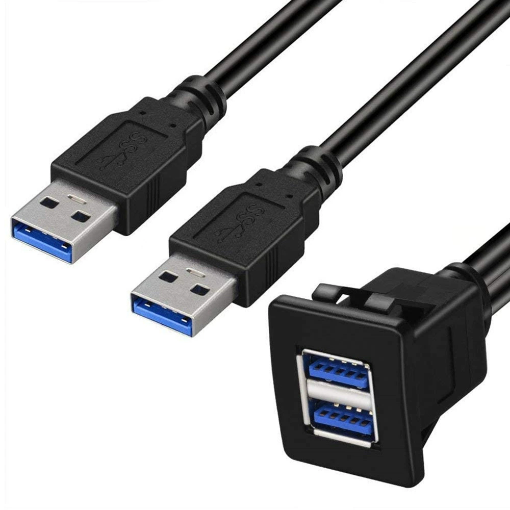 Двойной порт USB3.0 водонепроницаемая линия автомобильной панели приборов звуковое удлинение USB для автомобиля ABS корпус