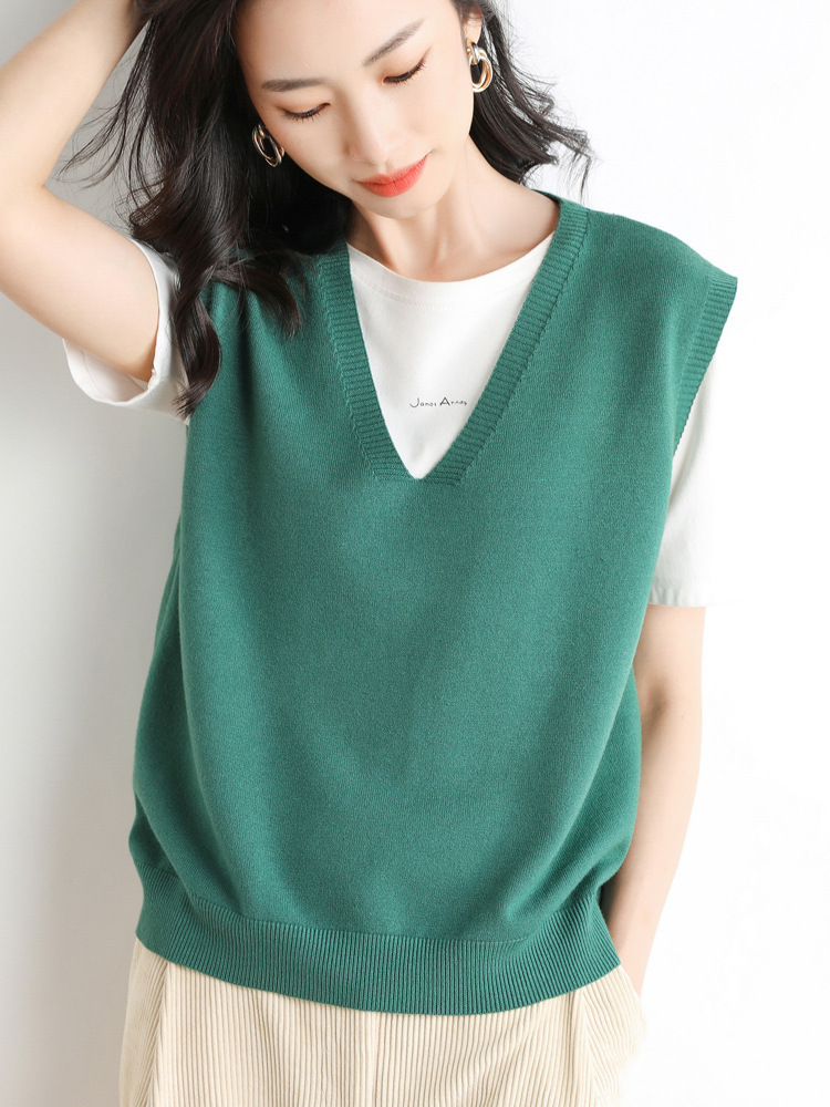 Chaleco sin Capucha para Mujer, Estilo Nuevo Otoño/Invierno 2024, Cuello Redondo, Color Sólido, Lana, Viscosa, Tejido de Algodón, Marrón, Elegante, para Ir al Trabajo image 11