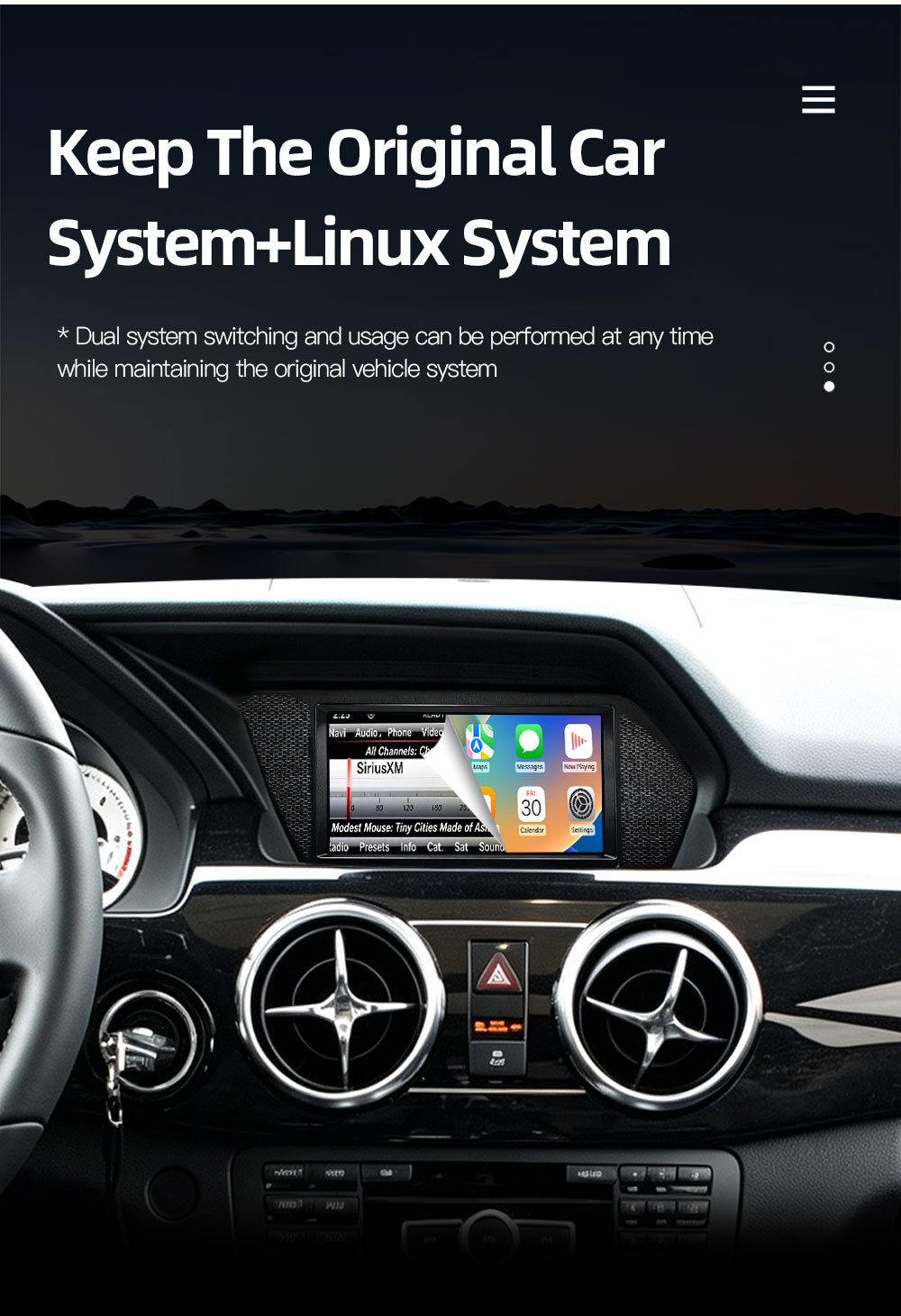 7inch Suitable for Mercedes-Benz Glk X204 Car Central Control Large Screen Navigation Carplay All-In-One Player
