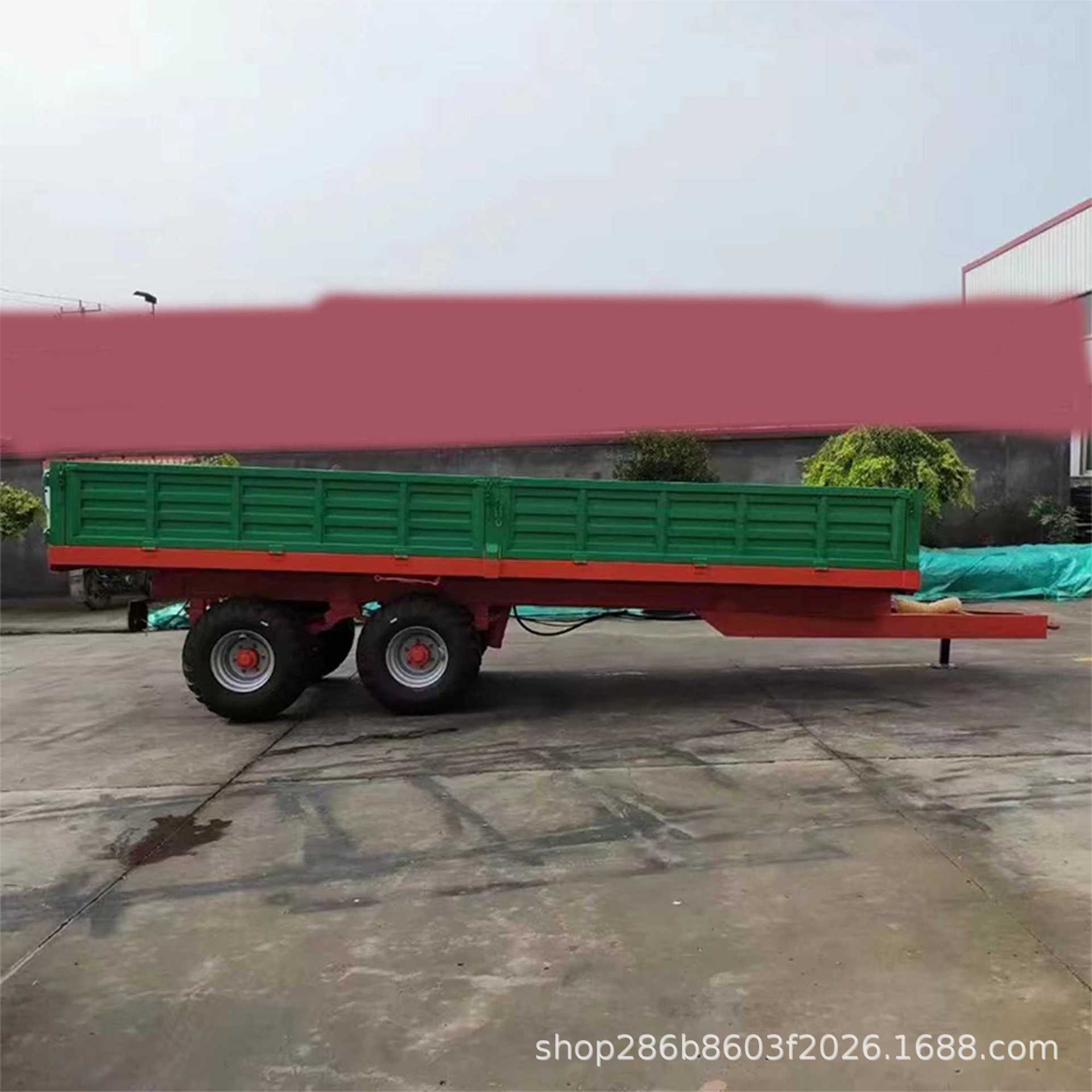 自卸拖车单轴拖车 四轮拖拉机后牵引家用拖车 农田拖车斗