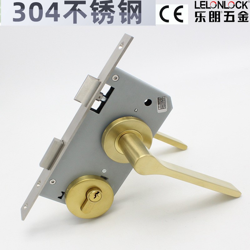 304 acero inoxidable dormitorio cerradura de puerta de madera cerradura de mano separada cerradura doméstica interior cerradura de puerta silenciosa