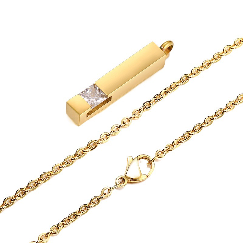 Cross-border supply stainless steel ashes necklace European and American titanium steel ashes box can be opened perfume pendant ashes jar