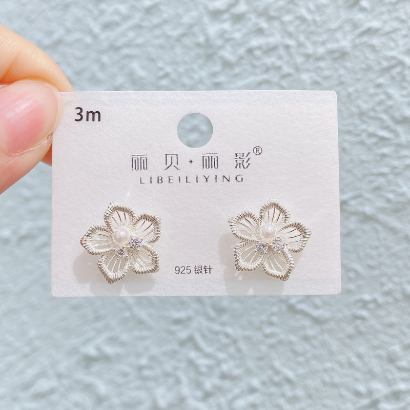Liyin/Libeliying 金メッキシリーズフラワーインレイ多用途高品質気質トレンディファッション絶妙なイヤリング|undefined