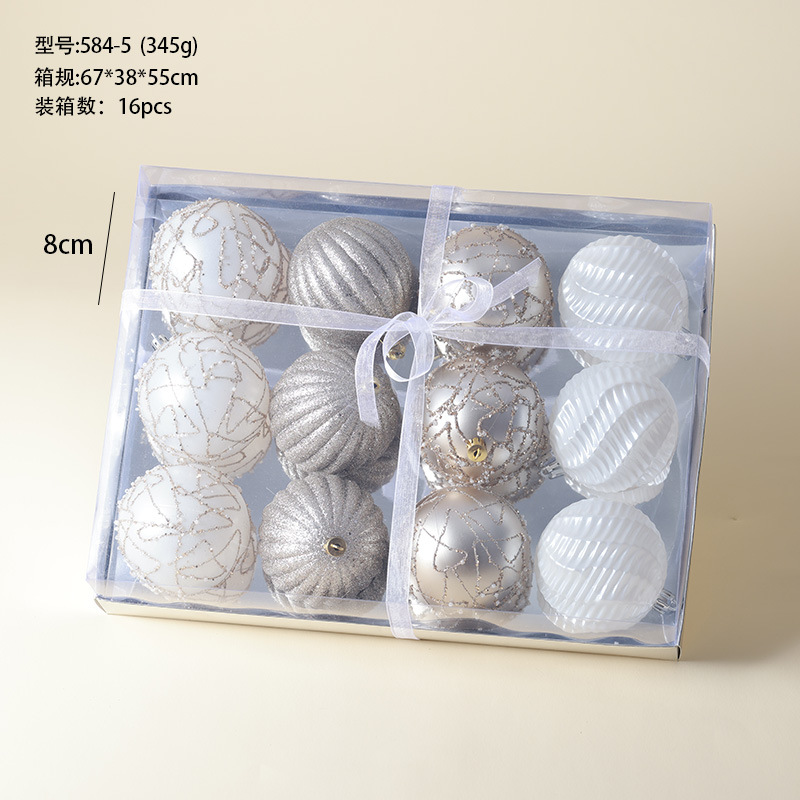 Champagne de alta gama traje blanco caja de regalo bola de Navidad decoración de árbol de Navidad colgante colgante bola pintada bola transparente