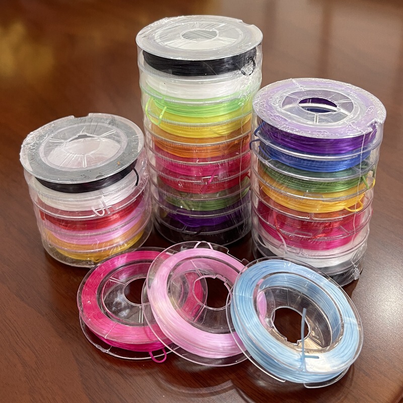 Color flat wheel small roll crystal elastic line 10 color 25 color suit beaded bracelet elastic line threaded bead line rubber band Color flat wheel small roll crystal elastic line 10 color 25 color suit beaded bracelet elastic line threaded bead line rubber band