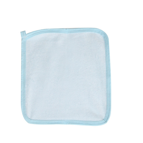 Embroidered edge bamboo fiber 25*25cm 30*30cm 35*35cm baby single face towel factory wholesale