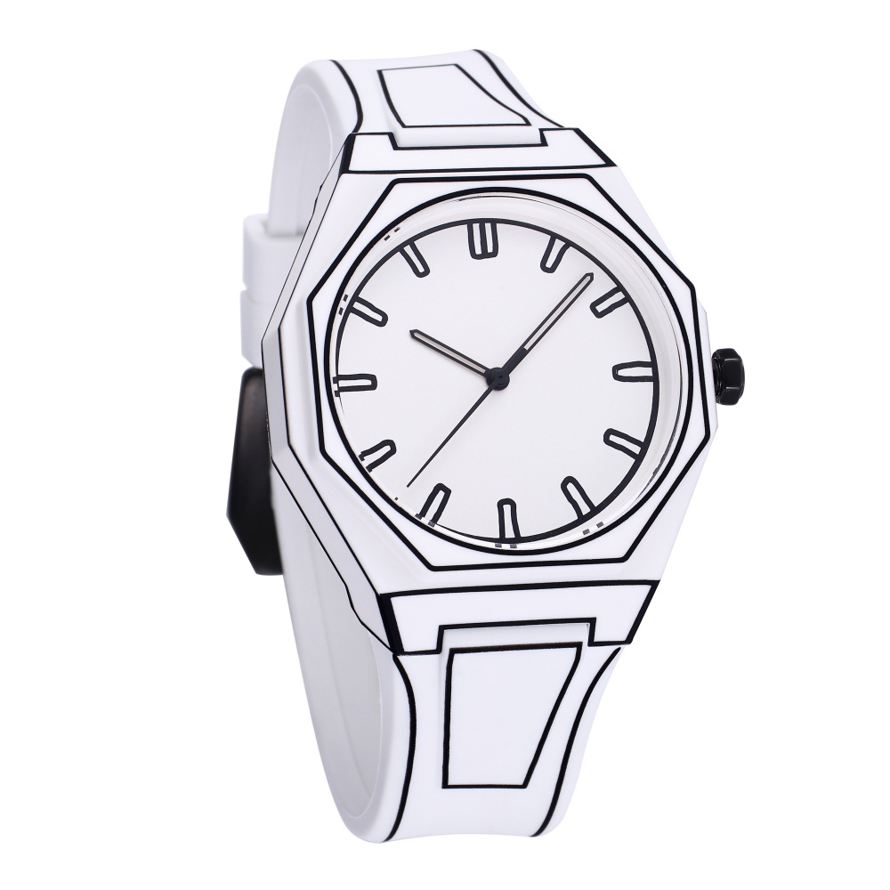 Stylish Silicone Quartz Watch Cartoon Style Decorative Polycarbonate Case Waterproof High Tech Watch For Men_voghion.com