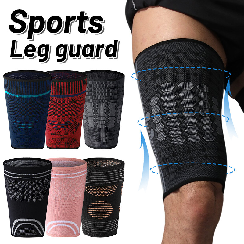 Cross-Border Knitted Anti-Slip Thigh Protection High-Elastic Compression Blood Flow Restriction Leg Sleeves for Running and Fitness to Prevent Muscle Strain