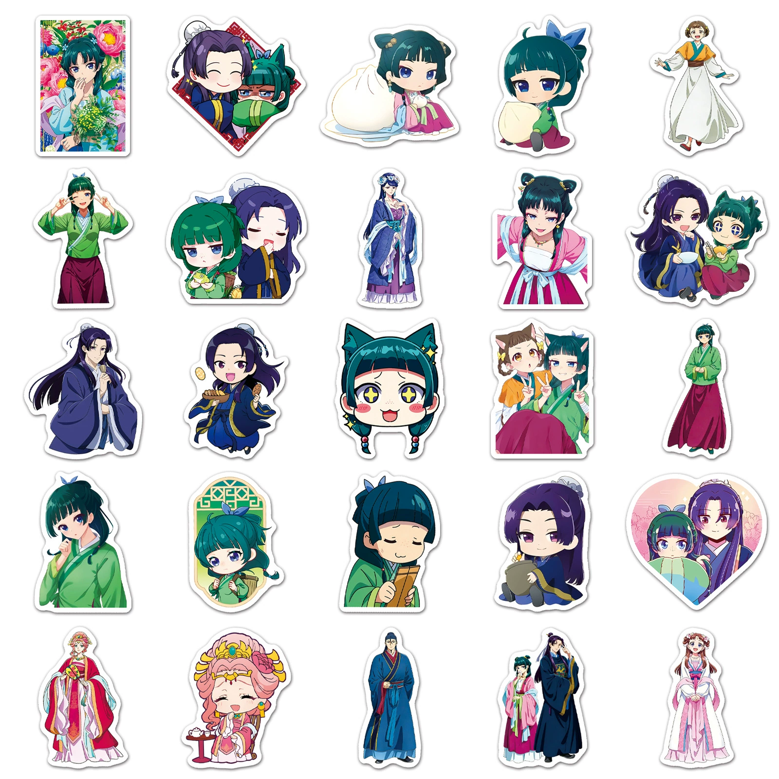 50 Medicine House Girl’s Whispering Stickers Cartoon Japanese Comic Cat Character Peripheral Decoration Notebook Stickers