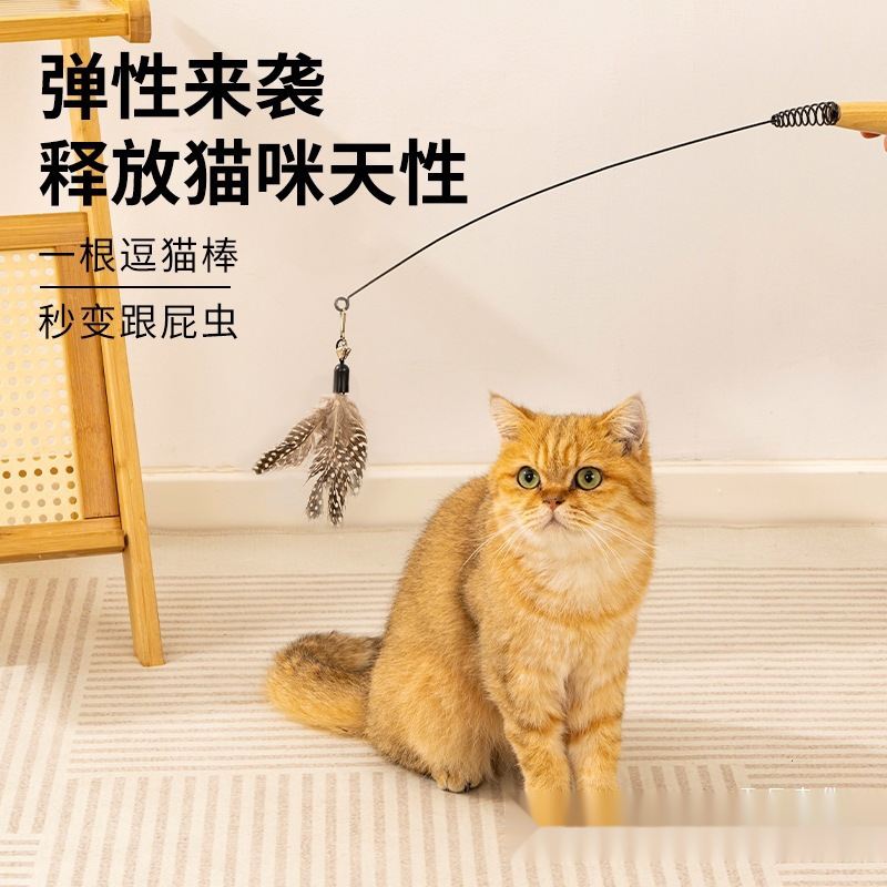 競技用猫じゃらしスティック、猫のおもちゃ、小さな飛んでいる虫の羽の交換用ヘッド、引っかき傷や噛みつきに強い子猫用品、自己楽しみと退屈解消|undefined