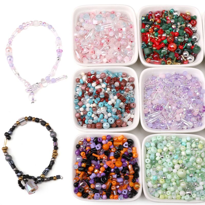 10g Multi-Style Mixed Rice Beads, Glass Rice Beads, Loose Beads, Handmade DIY Bracelet, Necklace, Jewelry Accessories Materials 10g Multi-Style Mixed Rice Beads, Glass Rice Beads, Loose Beads, Handmade DIY Bracelet, Necklace, Jewelry Accessories Materials