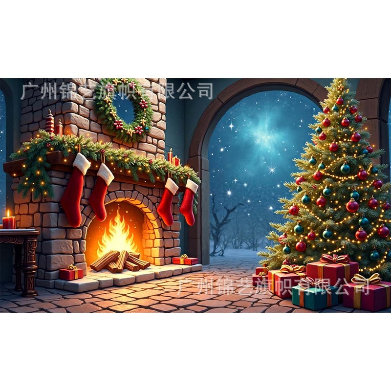 新しいクリスマス背景布アマゾンクリスマスツリーホリデーバナー装飾パーティーシーンレイアウト|undefined