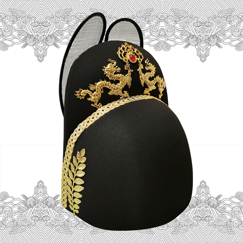 Ming-Style Black Hat Photo Studio Cosplay Winged Crown Hanfu Wedding Ancient Emperor Hat Official Hat Headwear Yi Mi