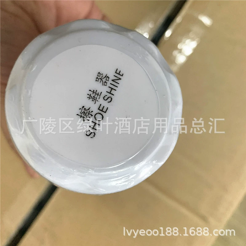 Одноразовая коробка для обуви Отель Польский для обуви Портативный круглый крем для обуви Очистка Печатный логотип Пластиковая коробка с польским для обуви