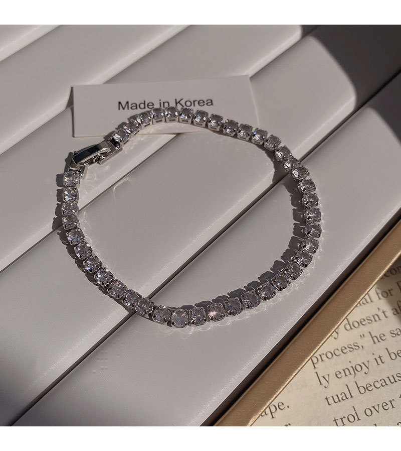 Fashion Geometric Copper Inlay Zircon Bracelets 1 Piece