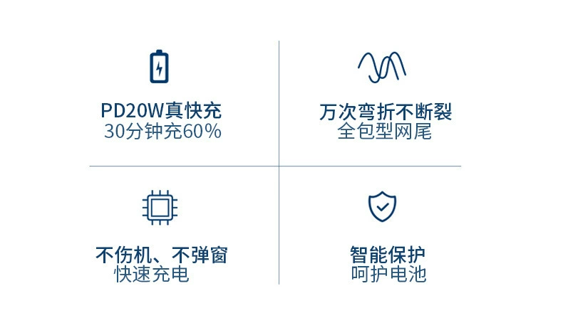 线将军 Applicable Apple PD fast charge data cable Type C to Lightning charging cable CPTO8P pure copper
