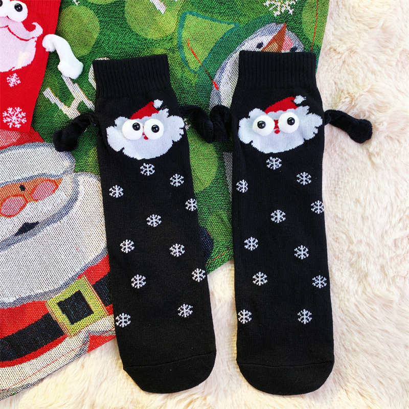 크리스마스 블랙 [크리스마스 핸드 양말] 베어 양말