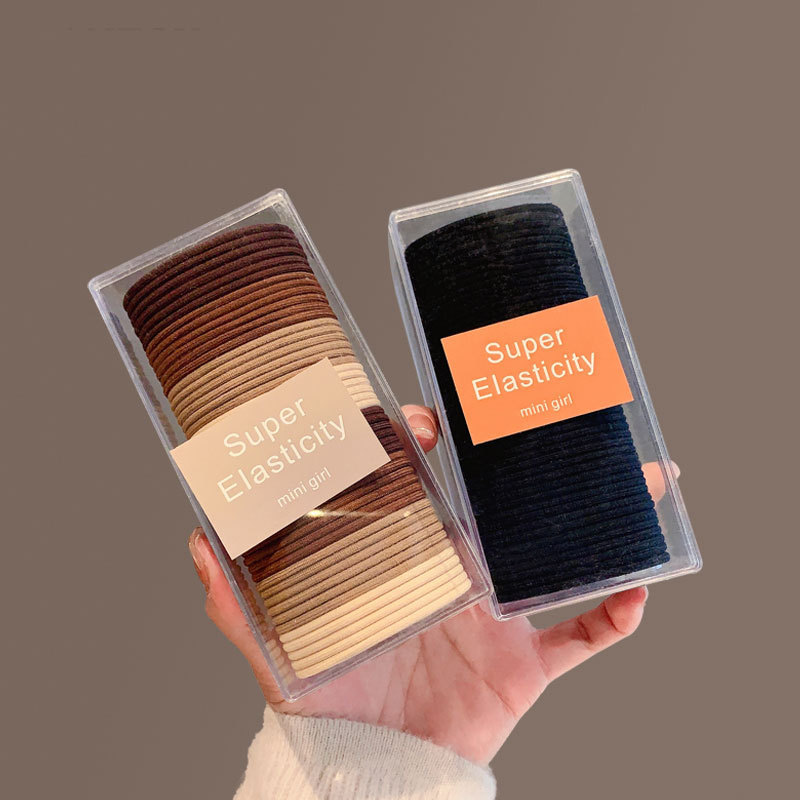 High-elasticity rubber band for women to tie hair, 2025 new model, black, durable, simple hair tie and hair accessory