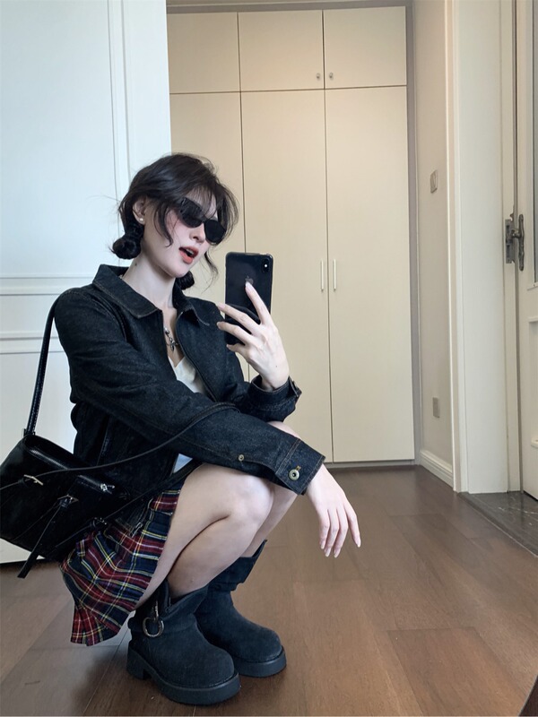上衣外套短款秋冬季2025新款小个子外穿长袖辣妹牛仔夹克女上衣潮|undefined