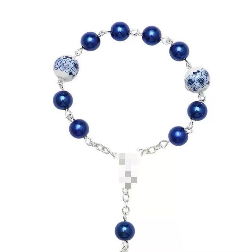 Cross-Border Jewelry Lacquered Glass Pattern Bead Pendant Bracelet Unisex Versatile Pendant Bracelet