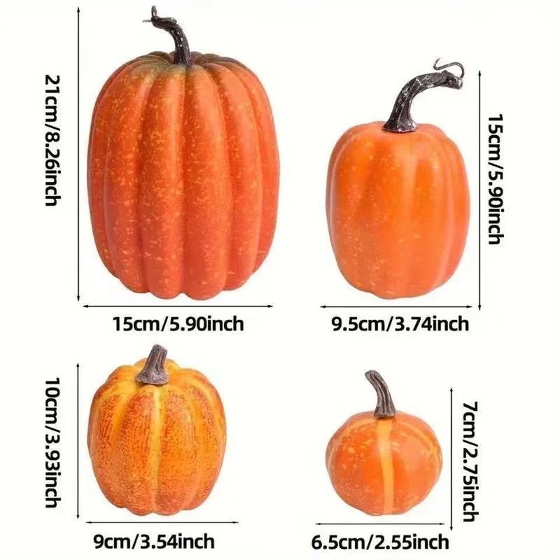 かぼちゃの模型を模したハロウィンのかぼちゃの置物の装飾道具野菜の食器棚は撮影の早教の道具を展示します。|undefined