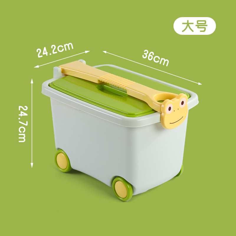 子供のおもちゃの積み木収納ボックス家庭用バスケットプラスチックスナックボックスベビー蓋付きかわいい漫画の収納ボックス|undefined