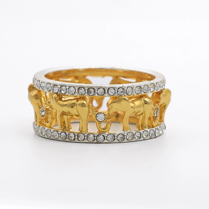 TEMU Cross Border Jewelry Ring Elephant Ring Diamond Ring Simple Personalized Ring Hot Selling Men's Ring