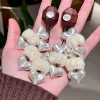 Wooden earrings pearl, silver 925 sample