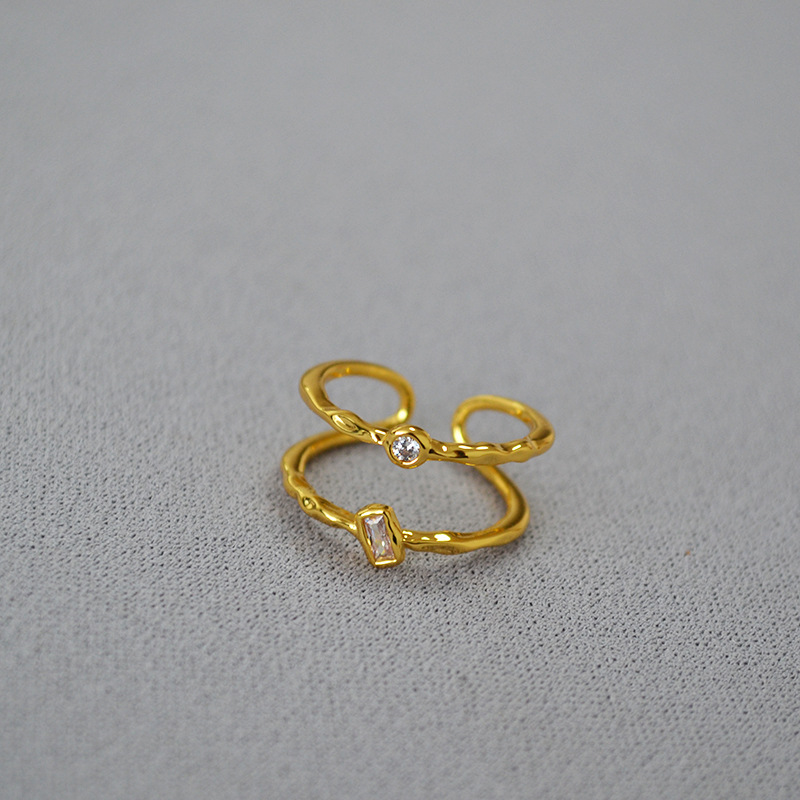 Rings Classification Brass Inlay Solid Color Zircon Rings