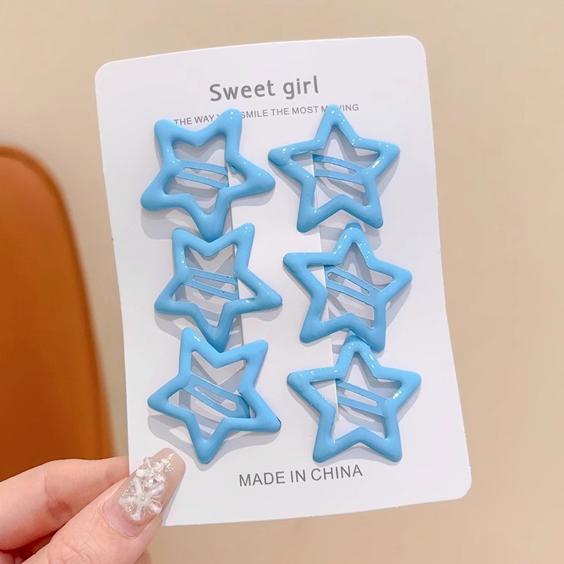 Sweet girl star clip para el cabello 2025 nuevo clip para el cabello de bebés femininos clip para el cabello lateral clip para el cabello de color