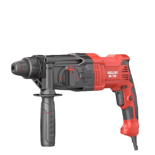 Delixi Electric Hammer Electric Pickaxe Drill Three-Purpose Lightweight Multi-Function High Power Impact Drill Household Industrial Grade Concrete