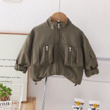 男童立领拉链外套秋装2023新款帅气儿童春秋童装男孩洋气一件代发