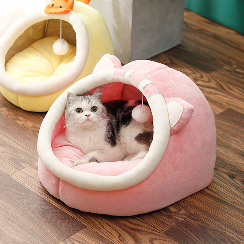 猫小屋冬保温四季通用猫屋半閉鎖式子猫ベッド家別荘犬小屋ペット用品|undefined