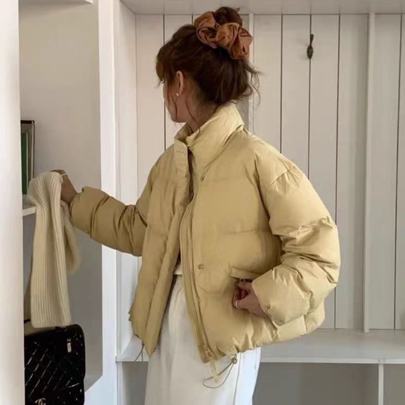 糖果色立领羽绒服女短款2025冬季新款甜美白鸭绒小个子显瘦面包服|undefined