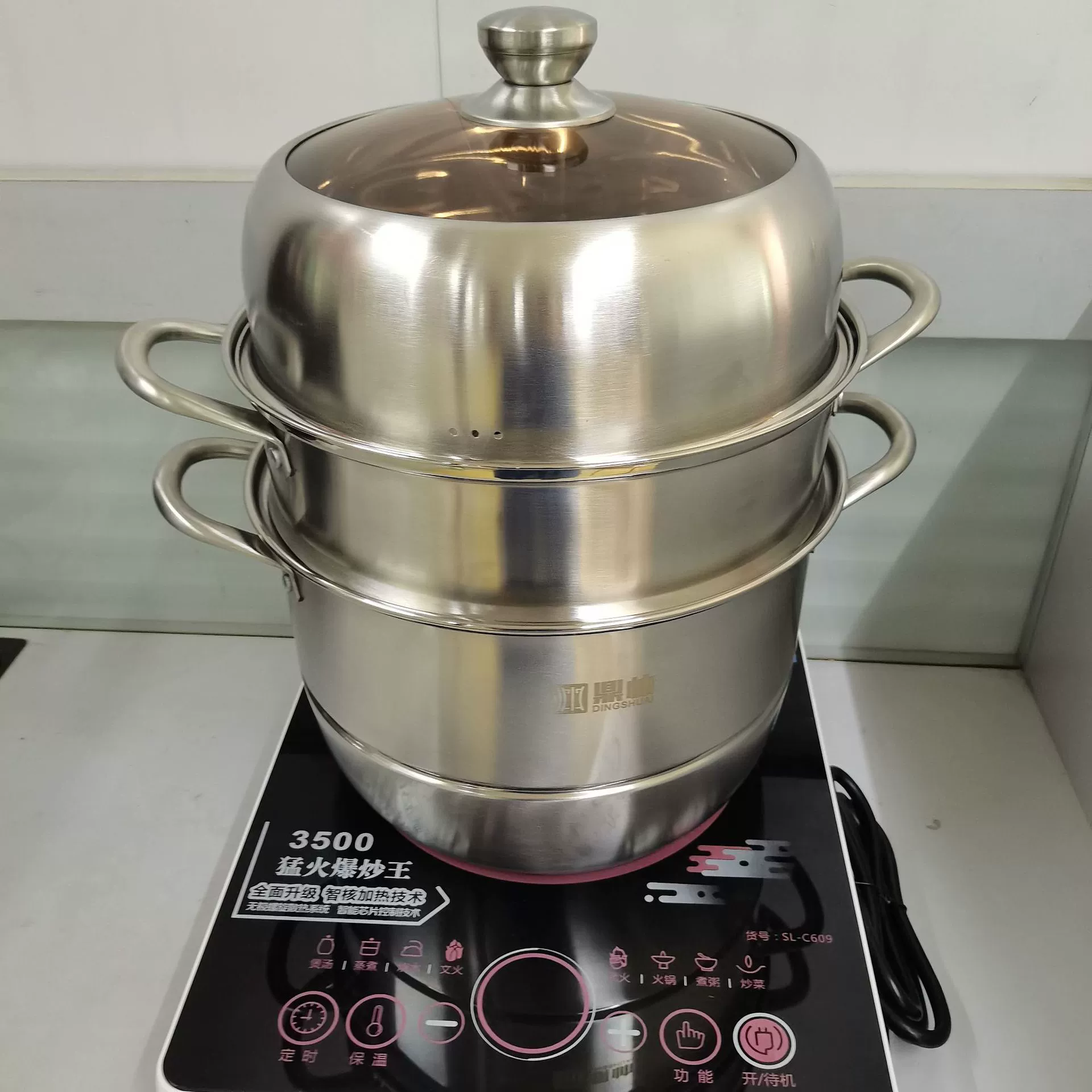 Пароварка из нержавеющей стали утолщенная трехслойная Пароварка большой емкости Пароварка двухслойная Пароварка для супа Пароварка бытовой Подарочный горшок оптом