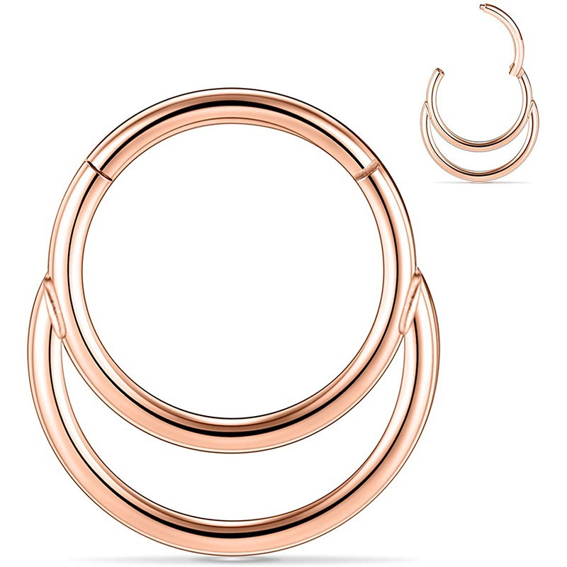 G23 Titanium Nose Ring Inner Arc Moon Titanium Alloy Stud Earrings Closed Body Piercing Jewelry detail image 15
