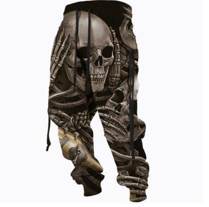 Cross-Border Autumn and Winter 3D Horror Skull Print Sweatpants Casual Loose Trendy Long Pants Men's Sweatpants Loose and Comfortable