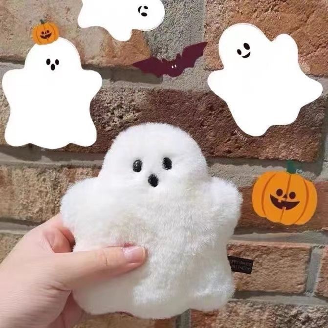 Divertido blanco pequeño fantasma mochila colgante muñeca Linda bolsa de peluche adornos accesorios muñeca ins llavero