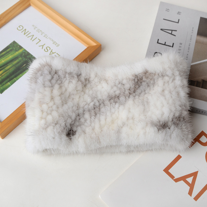Fashion Adjustable Elasticated Mink Fur Woven Scarf Women's Fur Neck Cover Outdoor Warm Neck Cover