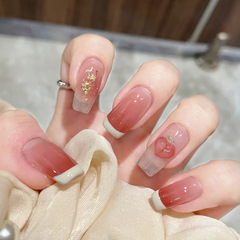 3D Glitter Peach Heart Light-Change Nail Sticker Nail Art Sticker Wholesale Nail Art Nail Sticker Wearable Nail Sticker Removable Nail Sticker Color-Changing Nail Art