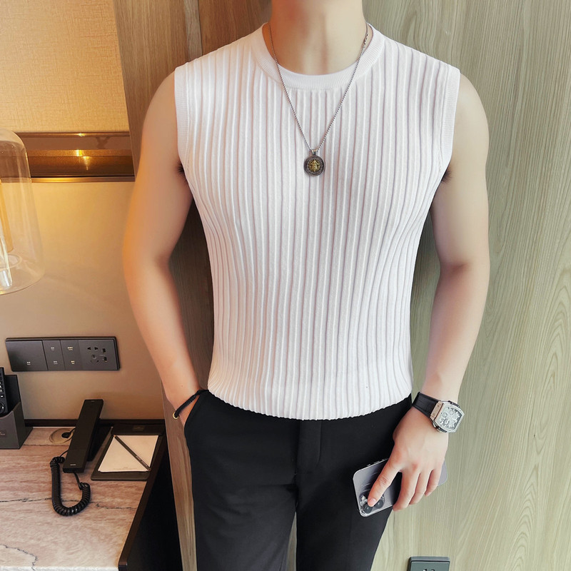 Supply and Delivery of High-Quality Men's Vests, Slim-Fitting Sleeveless Knitted Bottoming Shirts, Elastic Round-Neck T-Shirts, Inner Tops Supply and Delivery of High-Quality Men's Vests, Slim-Fitting Sleeveless Knitted Bottoming Shirts, Elastic Round-Neck T-Shirts, Inner Tops