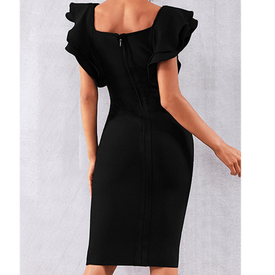 2022 Europe and America new pattern Women's wear fashion temperament Tight fitting Package hip In paragraph Bandage Dress Short skirt full dress