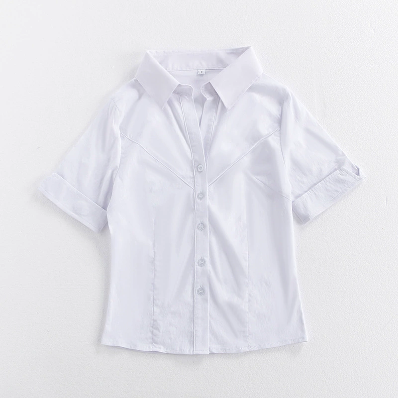 Горячая девушка JK униформа с талией белая рубашка с короткими рукавами