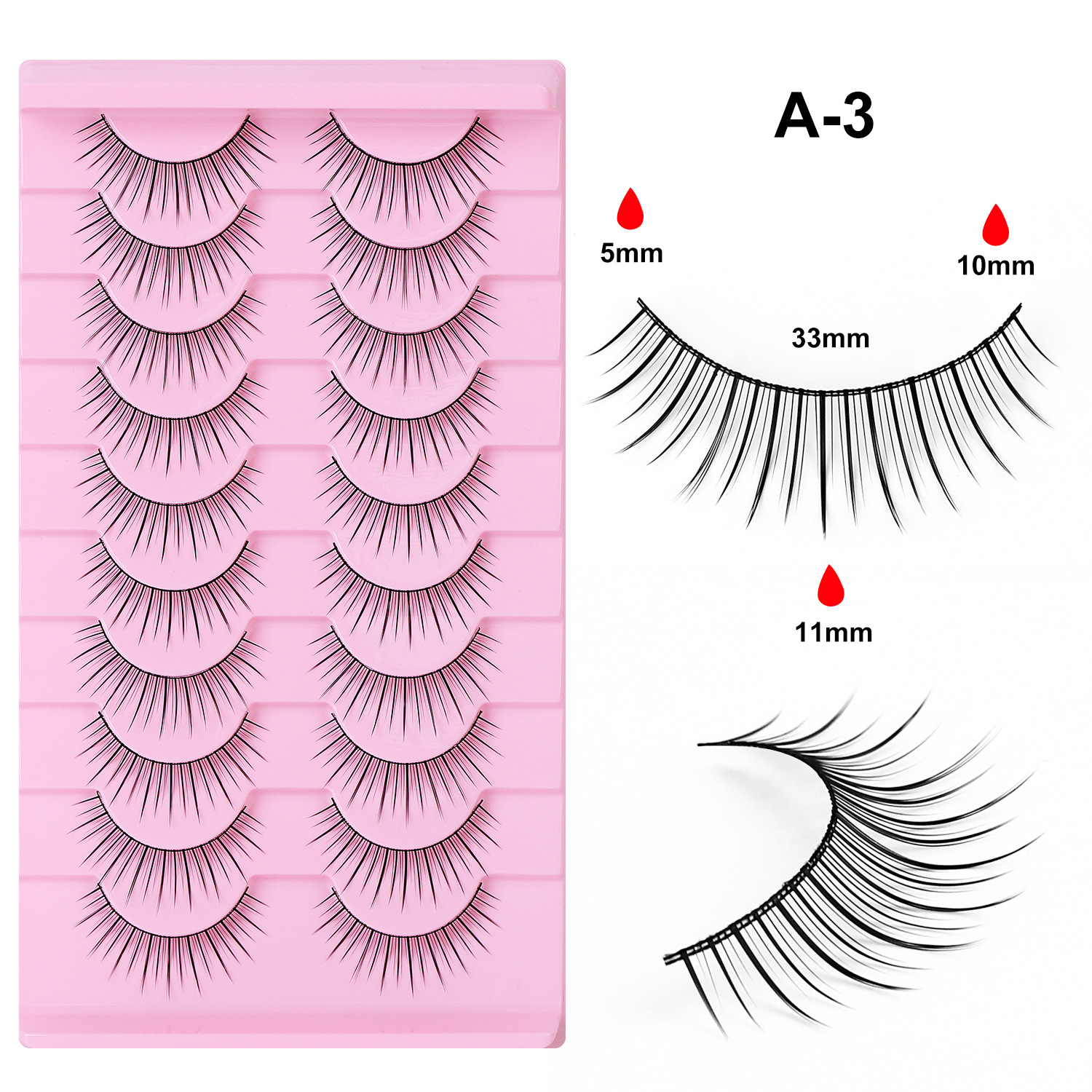 10 pares de pestañas postizas tridimensionales de tallo duro, estilo europeo y americano, pestañas en racimo completas y densas, pestañas postizas de una sola pieza para maquillaje de escenario para maquilladores.