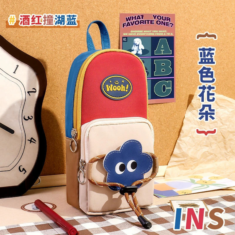 School bag, capacious high quality pencil case for pencils for elementary school students, new collection