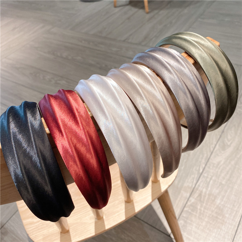 South Korea Dongdaemun 2025 New High-End Satin Versatile Headband with Wide Edge for Washing Face and Going Out